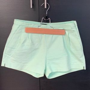 J Crew Mint Green Pleat Shorts
